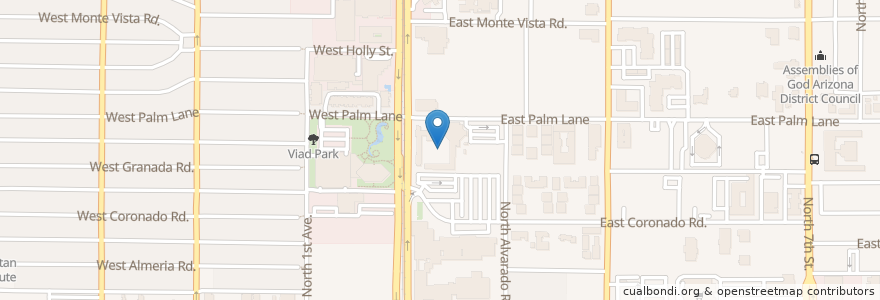 Mapa de ubicacion de Central United Methodist Church en United States, Arizona, Maricopa County, Phoenix.