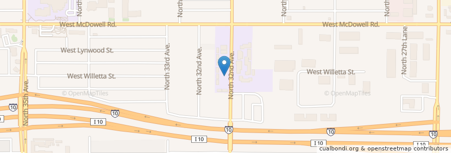 Mapa de ubicacion de Centro Cristiano Alfa y Omega en États-Unis D'Amérique, Arizona, Maricopa County, Phoenix.
