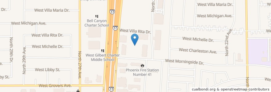 Mapa de ubicacion de Cortez Park Charter Middle School en États-Unis D'Amérique, Arizona, Maricopa County, Phoenix.