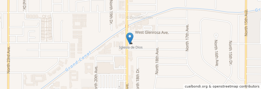 Mapa de ubicacion de Iglesia de Dios en Estados Unidos De América, Arizona, Maricopa County, Phoenix.