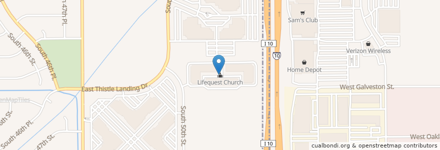 Mapa de ubicacion de Lifequest Church en United States, Arizona, Maricopa County, Phoenix.