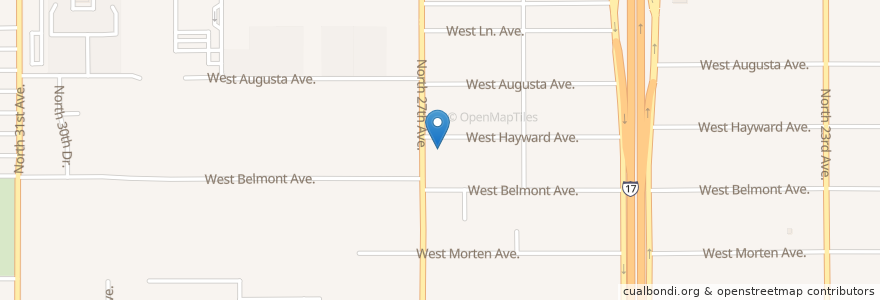 Mapa de ubicacion de Romanian Baptist Church en Estados Unidos De América, Arizona, Maricopa County, Phoenix.