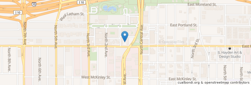 Mapa de ubicacion de Trinity Episcopal Cathedral en Vereinigte Staaten Von Amerika, Arizona, Maricopa County, Phoenix.