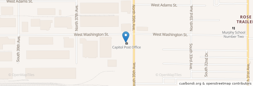 Mapa de ubicacion de Capitol Post Office en Соединённые Штаты Америки, Аризона, Maricopa County, Финикс.