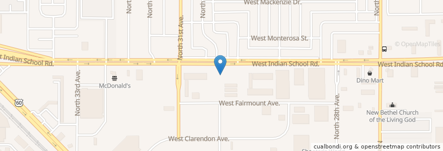 Mapa de ubicacion de Pan-American Elementary Charter School en United States, Arizona, Maricopa County, Phoenix.