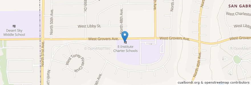 Mapa de ubicacion de E-Institute Charter Schools en United States, Arizona, Maricopa County, Phoenix.