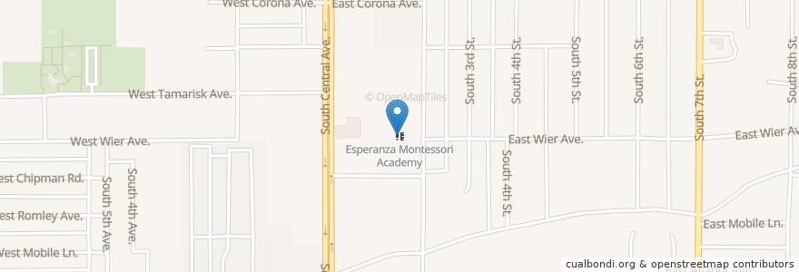 Mapa de ubicacion de Esperanza Montessori Academy en United States, Arizona, Maricopa County, Phoenix.