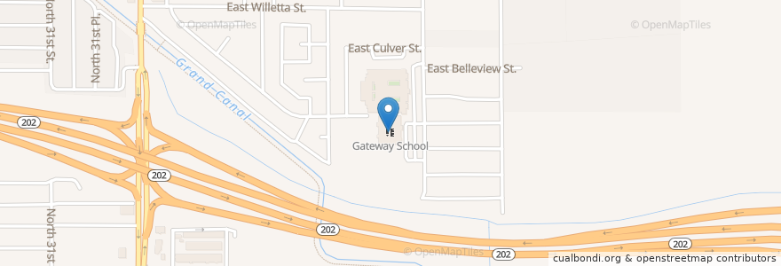 Mapa de ubicacion de Gateway School en Verenigde Staten, Arizona, Maricopa County, Phoenix.