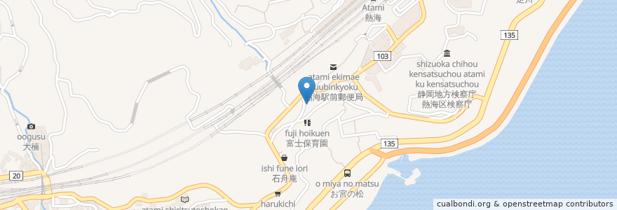 Mapa de ubicacion de ふくや en 日本, 静岡県, 熱海市.