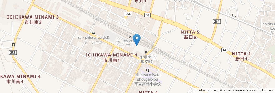 Mapa de ubicacion de サイゼリヤ en 日本, 千葉県, 市川市.