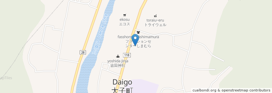 Mapa de ubicacion de ウェルシア en Japão, 茨城県, 久慈郡, 大子町.
