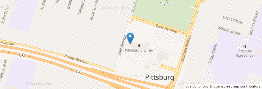 Mapa de ubicacion de Pittsburg Police en Amerika Birleşik Devletleri, Kaliforniya, Contra Costa County, Pittsburg.