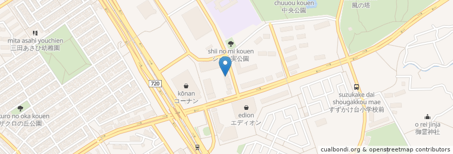 Mapa de ubicacion de かごの屋 三田ウッディタウン店 en Jepun, 兵庫県, 三田市.