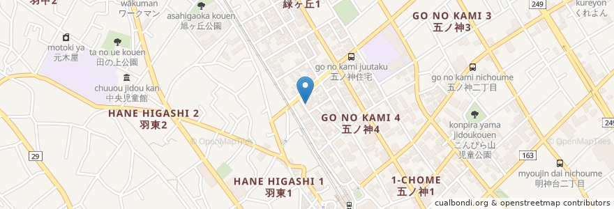 Mapa de ubicacion de 小料理 花小町 en Japonya, 東京都, 羽村市.