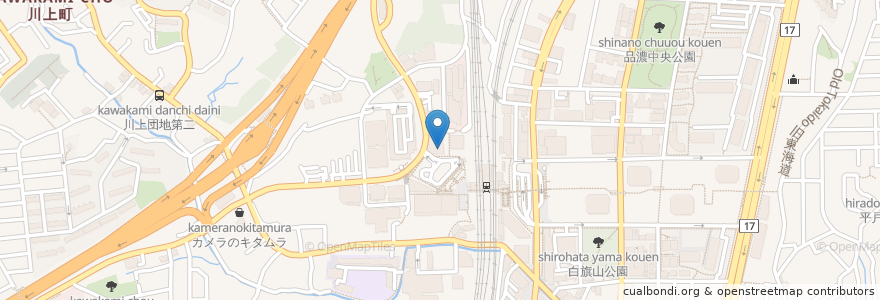 Mapa de ubicacion de 海のめぐみ食堂 en Japan, Kanagawa Prefecture, Yokohama, Totsuka Ward.