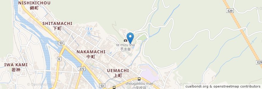 Mapa de ubicacion de 伊勢宮跡 en ژاپن, 鳥取県, 八頭郡, 智頭町.