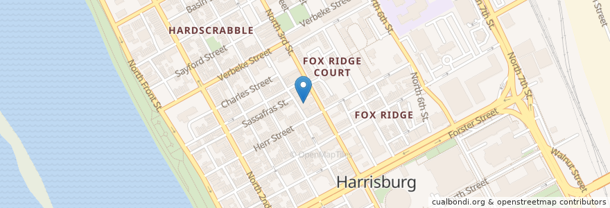 Mapa de ubicacion de Harrisburg Midtown Arts Center en États-Unis D'Amérique, Pennsylvanie, Dauphin County, Harrisburg.