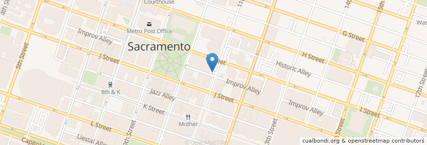 Mapa de ubicacion de 11th Street Entrance en United States, California, Sacramento County, Sacramento.