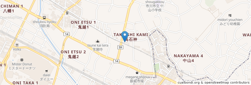 Mapa de ubicacion de インマヌエル市川キリスト教会 en Giappone, Prefettura Di Chiba, 市川市.