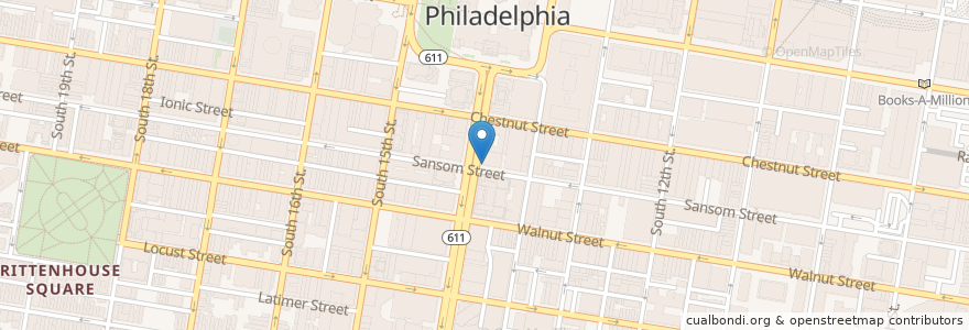 Mapa de ubicacion de TD Bank en Estados Unidos De América, Pensilvania, Philadelphia County, Philadelphia.