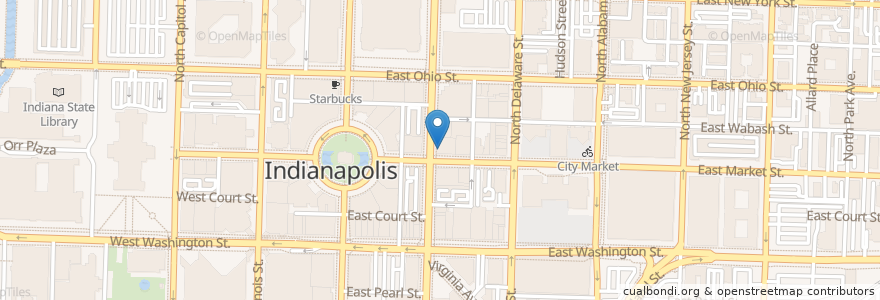 Mapa de ubicacion de The National Bank of Indianapolis en ایالات متحده آمریکا, ایندیانا, Indianapolis.
