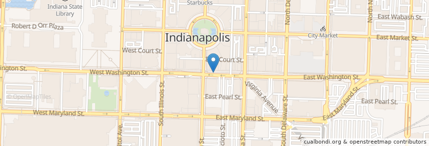 Mapa de ubicacion de BlueIndy en United States, Indiana, Indianapolis.