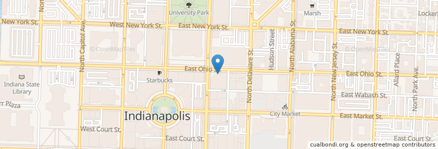 Mapa de ubicacion de CVS Pharmacy en アメリカ合衆国, インディアナ州, Indianapolis.