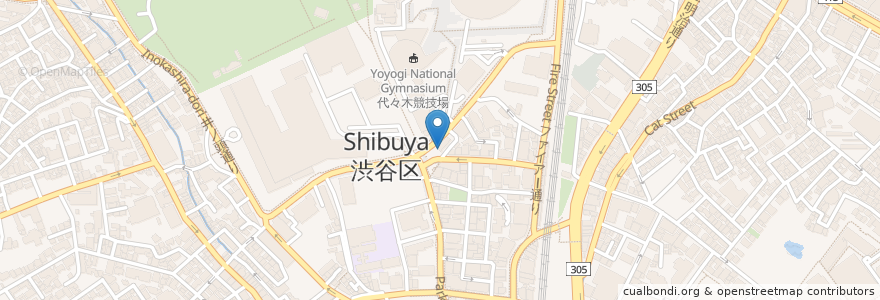 Mapa de ubicacion de 渋谷区役所前公衆便所 en اليابان, 東京都, 渋谷区.