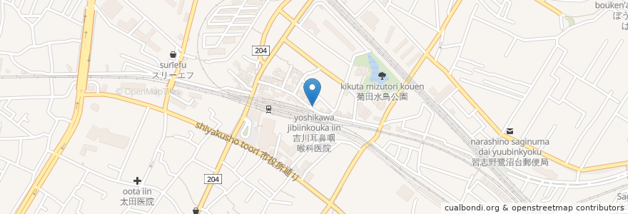 Mapa de ubicacion de 吉川耳鼻咽喉科医院 en Japon, Préfecture De Chiba, 習志野市.