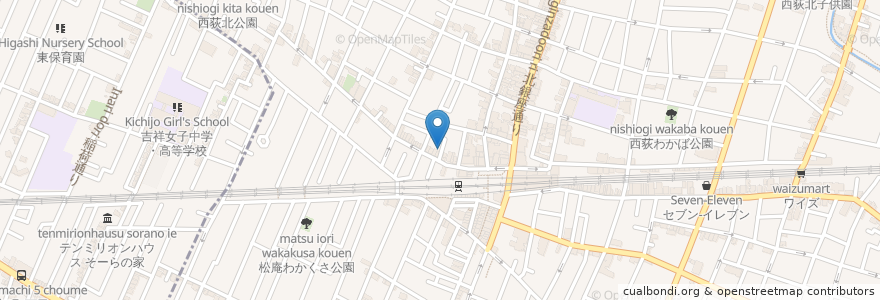 Mapa de ubicacion de 亀の子 en Jepun, 東京都, 杉並区.
