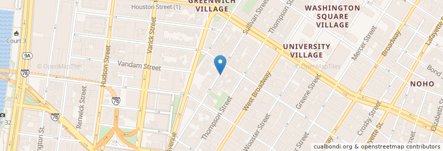 Mapa de ubicacion de Blue Ribbon en Соединённые Штаты Америки, Нью-Йорк, Нью-Йорк, Округ Нью-Йорк, Манхэттен, Manhattan Community Board 2.