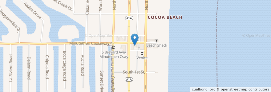 Mapa de ubicacion de VFW 10148 en Соединённые Штаты Америки, Флорида, Бревард, Cocoa Beach.