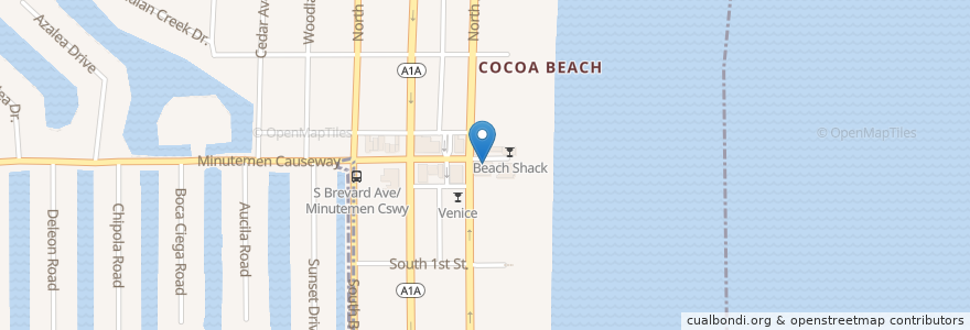 Mapa de ubicacion de Frozen Head en アメリカ合衆国, フロリダ州, ブレバード郡, Cocoa Beach.
