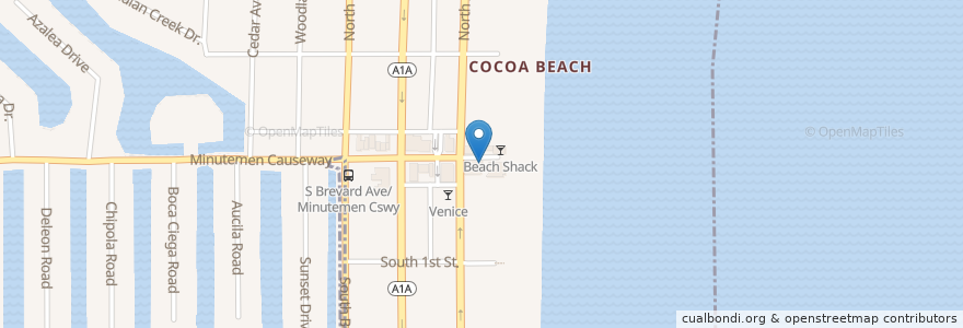 Mapa de ubicacion de Fat Kahunas en Соединённые Штаты Америки, Флорида, Бревард, Cocoa Beach.