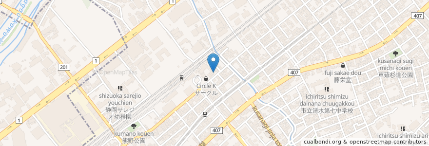 Mapa de ubicacion de 山内屋 en 日本, 静岡県, 静岡市, 清水区.