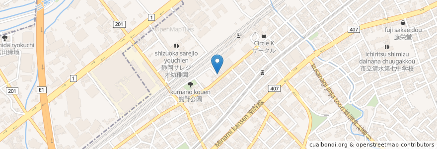 Mapa de ubicacion de 吉おか en Japão, 静岡県, 静岡市, 駿河区, 清水区.