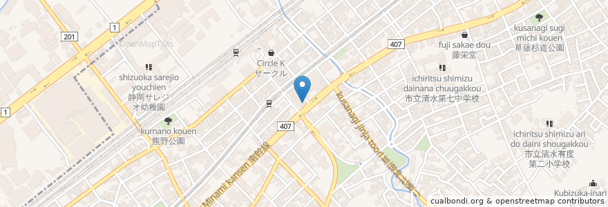 Mapa de ubicacion de くすりのつつじ堂１番館 en Japonya, 静岡県, 静岡市, 清水区.