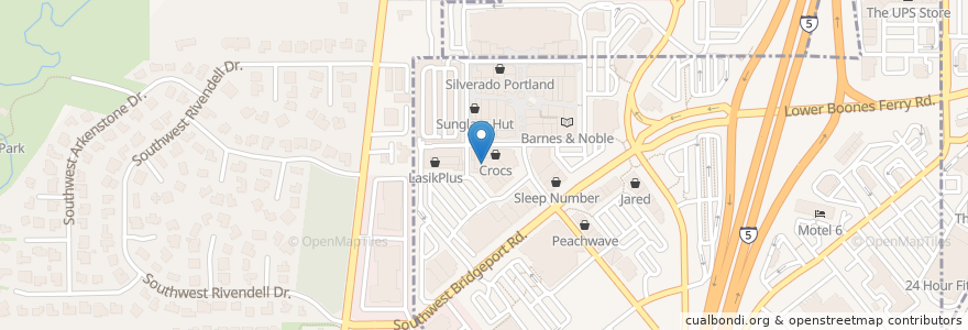 Mapa de ubicacion de Bridgeport Smiles en 美利坚合众国/美利堅合眾國, 俄勒冈州/俄勒岡州, Washington County, Durham.
