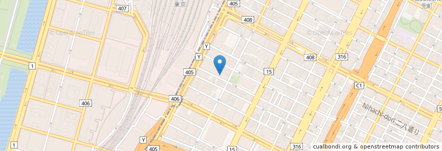 Mapa de ubicacion de スターバックス en 日本, 東京都, 中央区.