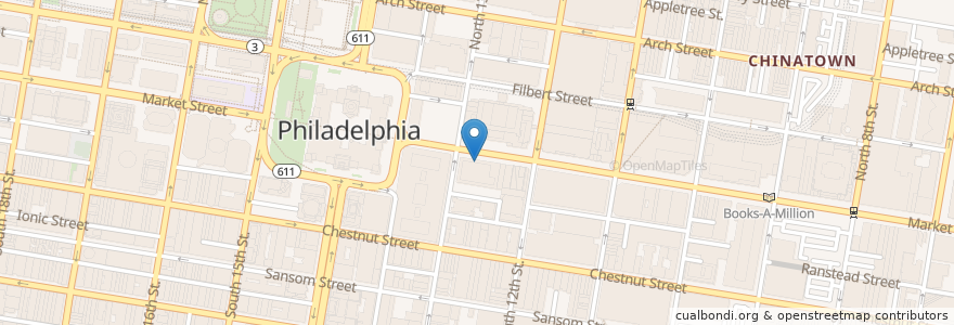 Mapa de ubicacion de Citizens Bank en Estados Unidos Da América, Pensilvânia, Philadelphia County, Philadelphia.
