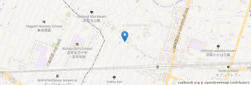 Mapa de ubicacion de くらっしゅびーん en 日本, 東京都, 杉並区.
