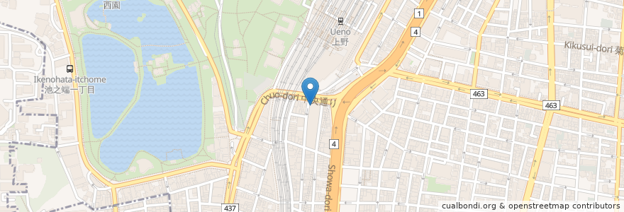 Mapa de ubicacion de スターバックス en 일본, 도쿄도, 다이토구.