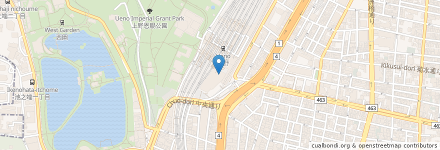 Mapa de ubicacion de スターバックス en 日本, 東京都, 台東区.