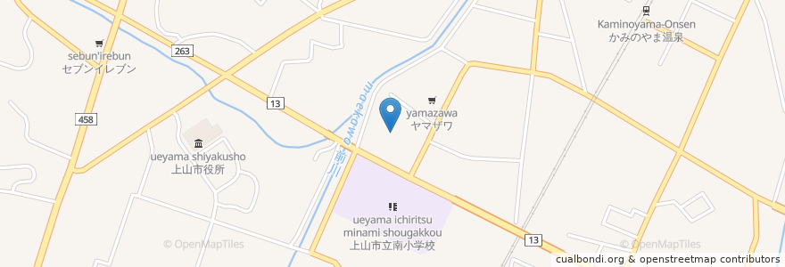 Mapa de ubicacion de 上山警察署 en 日本, 山形県, 上山市.