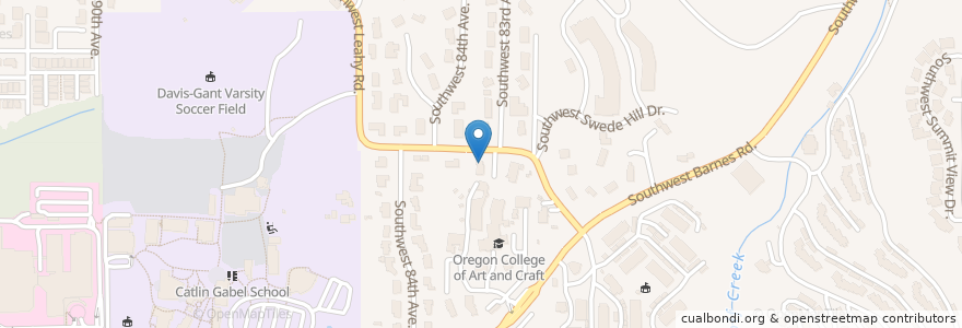 Mapa de ubicacion de Oregon College of Art & Craft en 美利坚合众国/美利堅合眾國, 俄勒冈州/俄勒岡州, Washington County, Beaverton, West Haven-Sylvan.