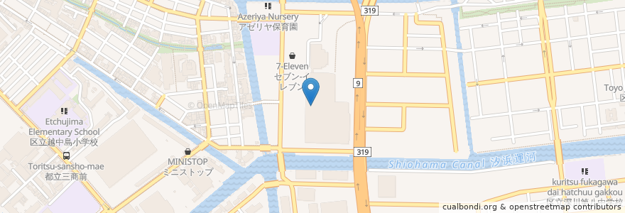 Mapa de ubicacion de スターバックス en Giappone, Tokyo, 江東区.