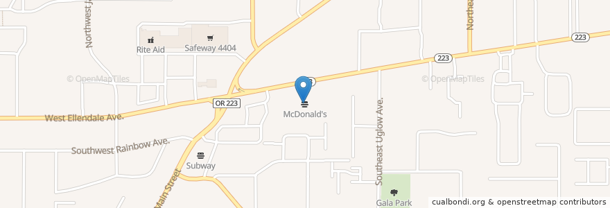 Mapa de ubicacion de McDonald's en Stati Uniti D'America, Oregon, Polk County, Dallas City Limits, Dallas.