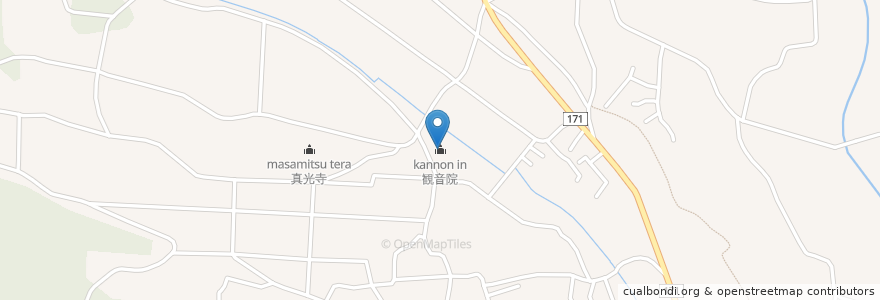 Mapa de ubicacion de 観音院 en Japón, Prefectura De Saitama, 比企郡, 鳩山町.