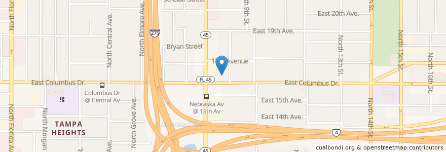 Mapa de ubicacion de Eben-Ezer Baptist Haitian Church en Amerika Syarikat, Florida, Hillsborough County, Tampa.
