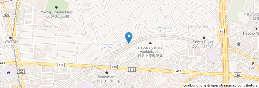 Mapa de ubicacion de スターバックス en 日本, 东京都/東京都, 渋谷区.